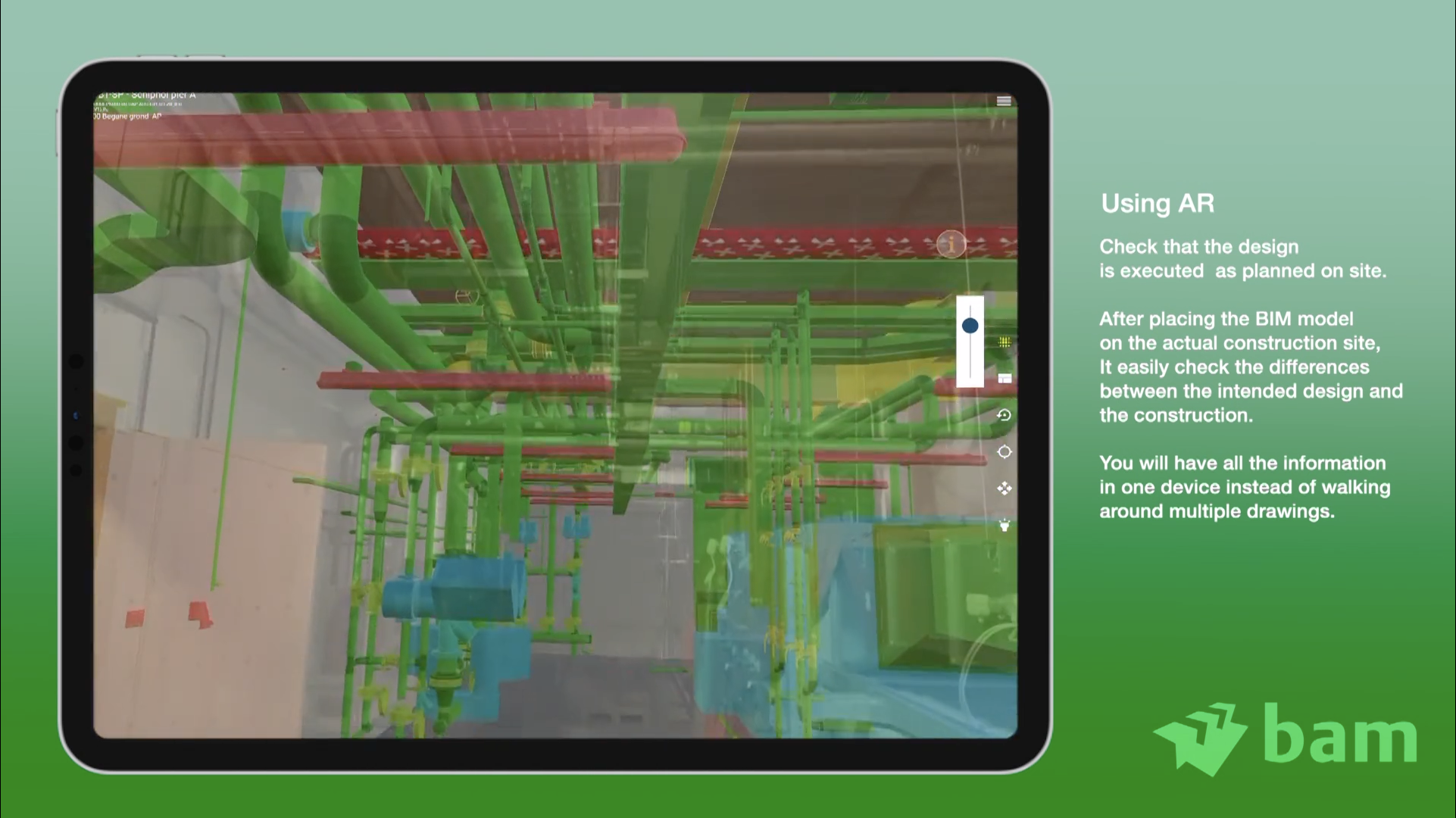 use of construction app GAMMA AR by BAM Bouw en Techniek