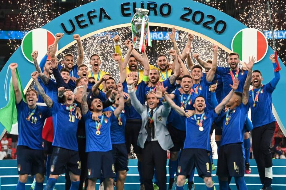 Italian winner of 2020 European Cup in Wembley Stadium building