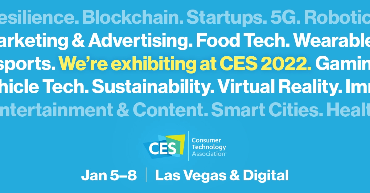 Banner of CES 2022 with participation as exhibitor of GAMMA AR