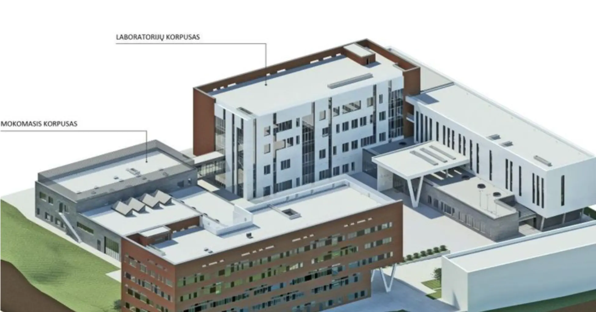 BIM model of Vilnius Tech’s Laboratory and Education buildings. Image courtesy of Vaidotas Šarka