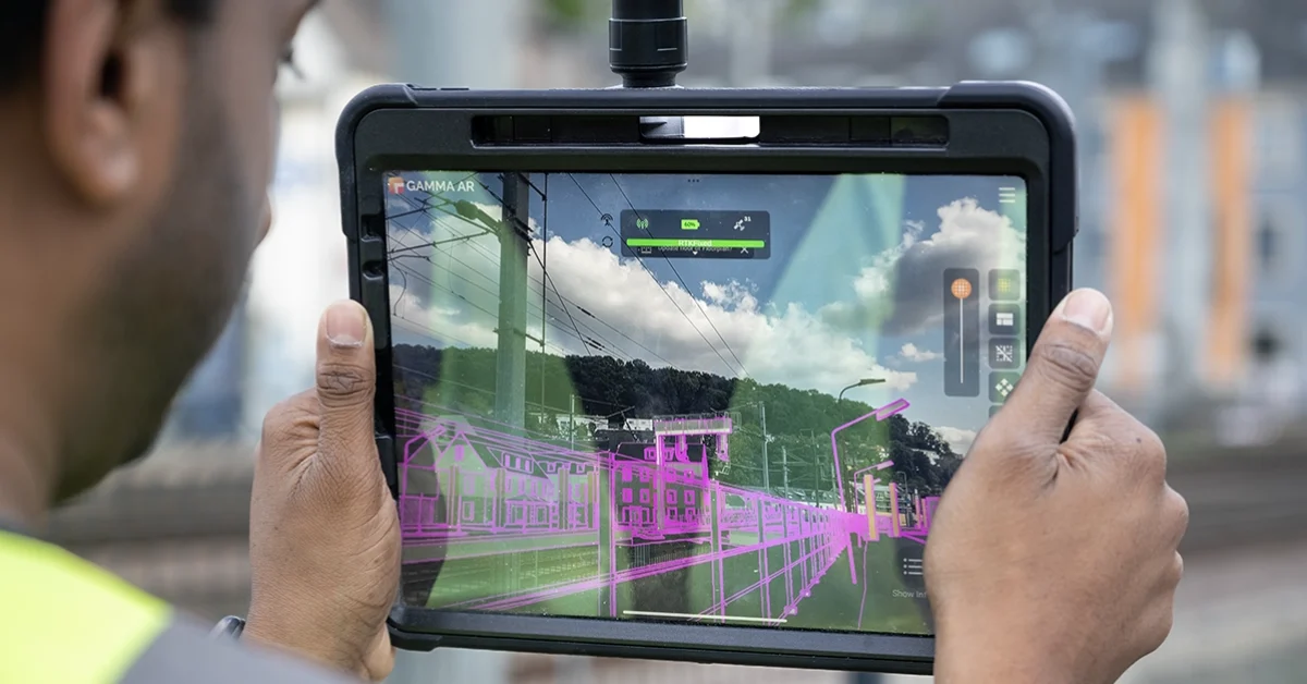 Jayan Jevanesan of GAMMA AR with GNSS on construction site